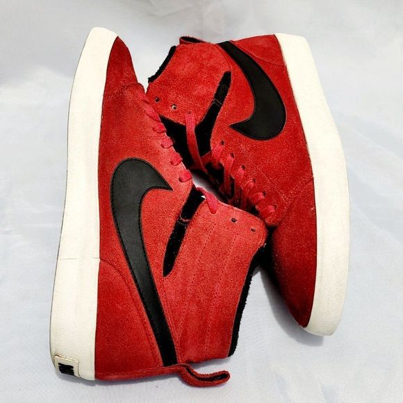 Nike Hally Hoop Retro Sneakers Red Suede , Black 535656-600 Women's Size 9 - Picture 5 of 9